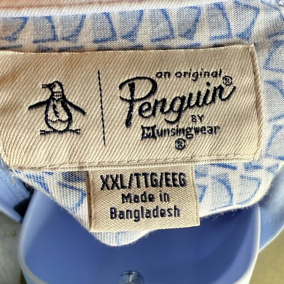 Penguin tshirt size XXL Original Penguin Geometric T-Shirts for Men blue - Picture 9 of 10